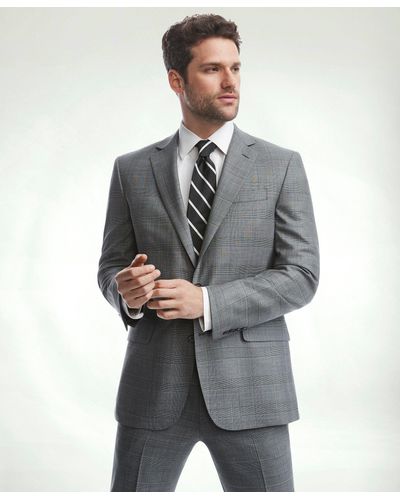 Brooks Brothers Explorer Collection Regent Fit Prince Of Wales Suit Jacket - Gray