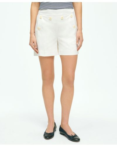 Brooks Brothers Sailor Shorts In Cotton Blend - White