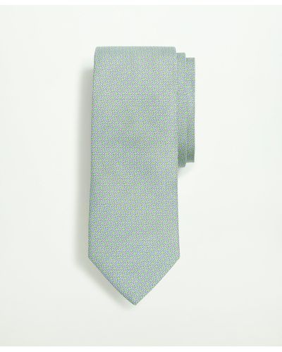 Brooks Brothers Silk Twill Cane Pattern Tie - Green