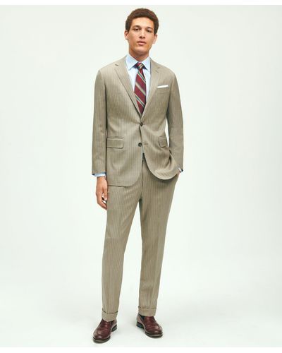 Brooks Brothers Slim Fit Wool Pinstripe 1818 Suit - Green