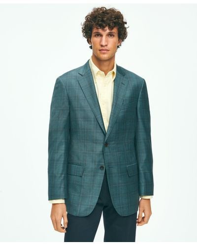 Brooks Brothers Traditional Fit Wool Check Sport Coat - Green