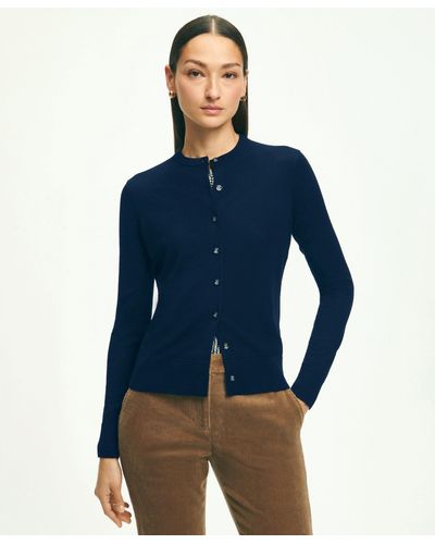 Brooks Brothers Merino Wool Cardigan Sweater - Blue