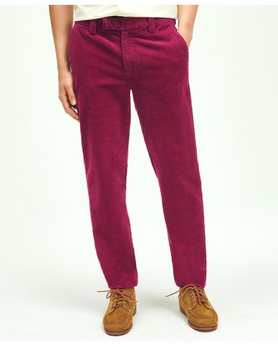 Brooks Brothers Milano Slim-fit Wide-wale Corduroy Pants - Red