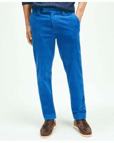 Brooks Brothers Slim Fit Cotton Wide-wale Corduroy Pants - Blue