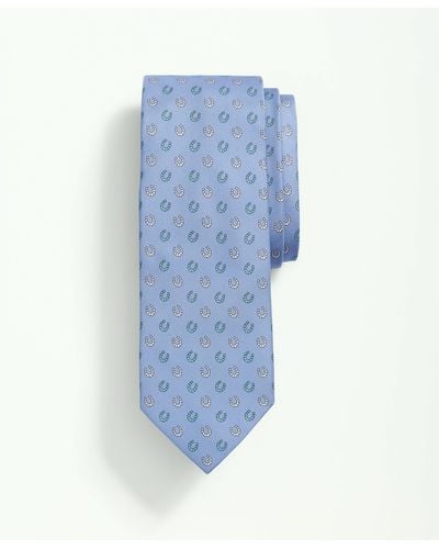 Brooks Brothers Silk Horseshoe Print Tie - Blue