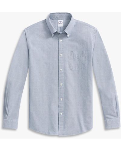 Brooks Brothers Blaues Regular-fit Friday Freizeithemd Aus Oxford Mit Button-down-polokragen