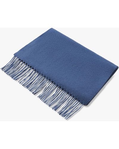 Brooks Brothers Denim Blue Wool Cashmere Blend Scarf - Azul