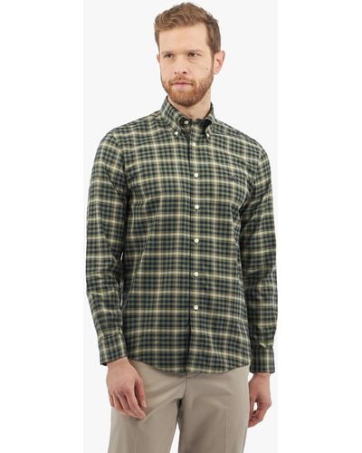 Brooks Brothers Dark Green Regular-fit Non-iron Stretch Cotton Shirt With Button-down Collar - Verde