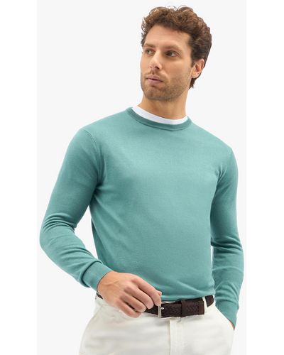 Brooks Brothers Sage Silk-cashmere Blend Crew-neck Sweater - Verde