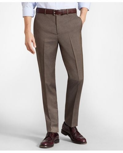 Brooks Brothers Flex Milano-fit Wool Pants - Brown