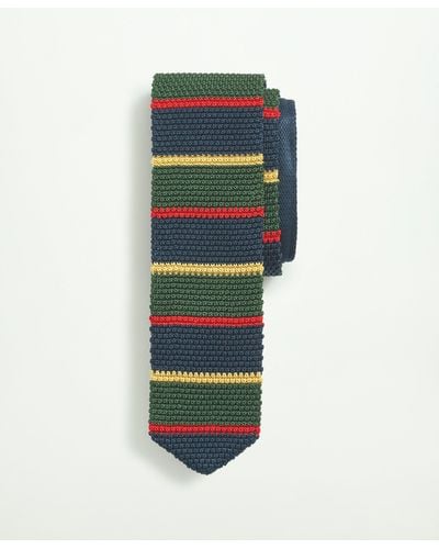 Brooks Brothers Silk Knit Stripe Tie - Green