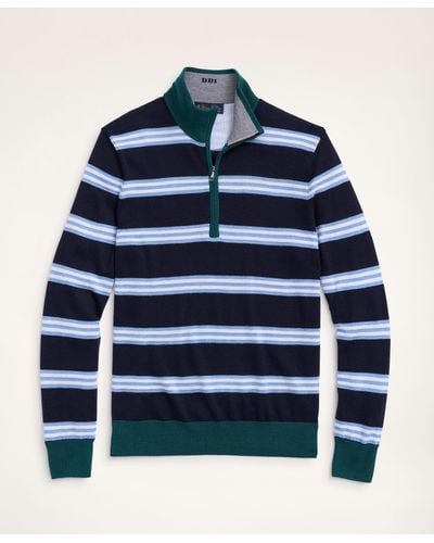 Brooks Brothers Wool Half-zip Sweater - Blue