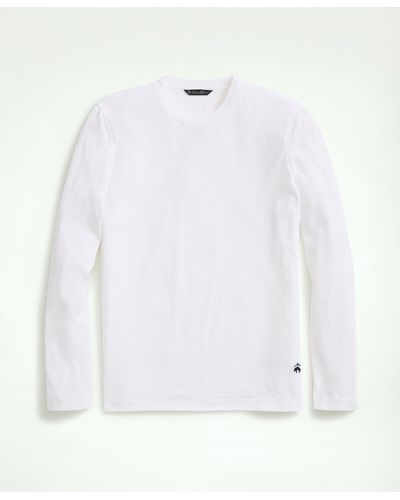 Brooks Brothers Big & Tall Supima Cotton Long-sleeve Logo T-shirt - White