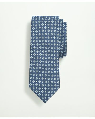 Brooks Brothers Silk Foulard Print Tie - Blue