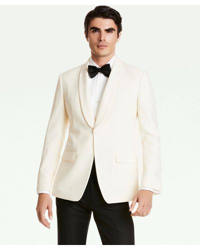 Brooks Brothers Classic Fit Wool 1818 Dinner Jacket - Natural