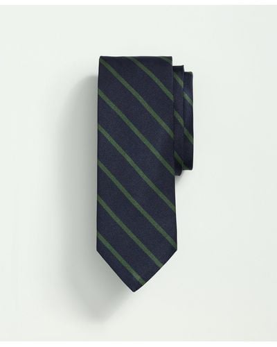 Brooks Brothers Silk Rep Striped Tie - Blue