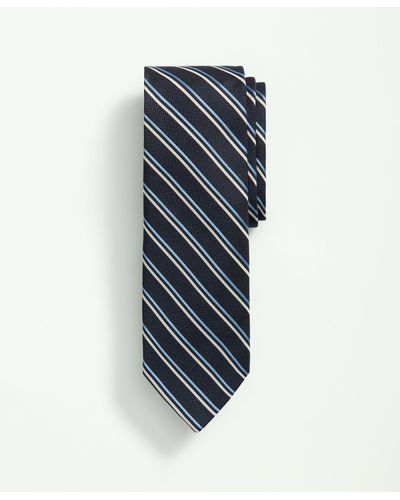 Brooks Brothers Silk Striped Tie - Blue