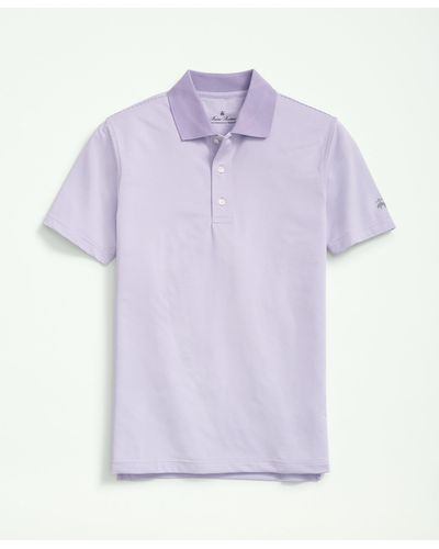 Brooks Brothers Performance Series Micro Stripe Jersey Polo Shirt - Purple