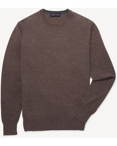 Brooks Brothers Merino Wool Crew-neck Sweater - Marrón