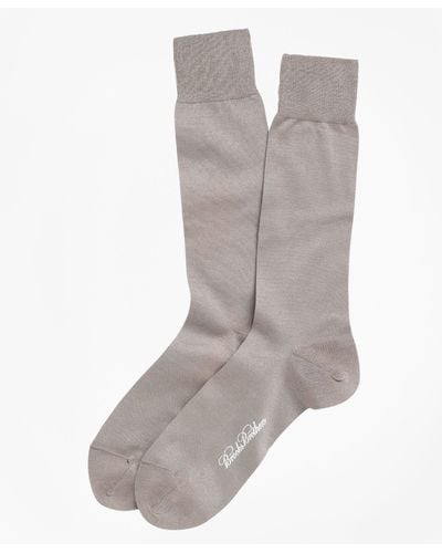 Brooks Brothers Egyptian Cotton Jersey Knit Crew Socks - Gray