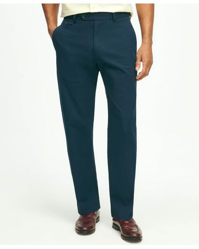 Brooks Brothers Clark Straight-fit Stretch Supima Cotton Poplin Chino Pants - Blue