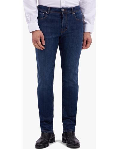 Brooks Brothers Jeans In Cotone Denim Elasticizzato Blu