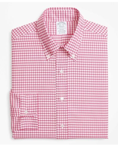 Brooks Brothers Camisa de vestir non-iron corte regular Regent, Oxford, cuello button-down - Rosa