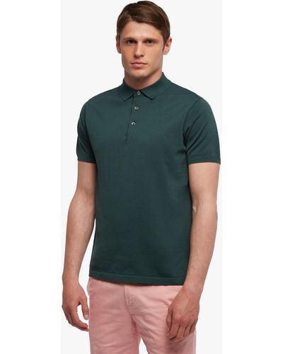 Brooks Brothers Polo Verde In Cotone