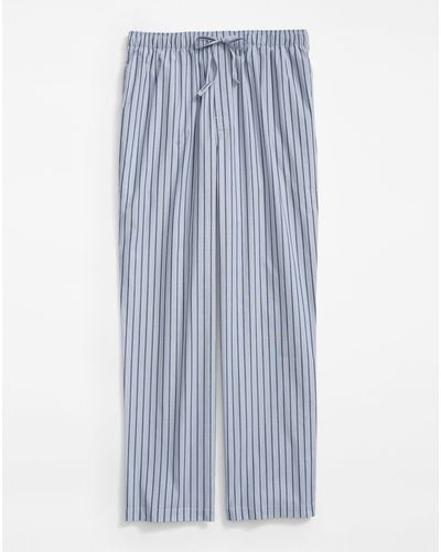Brooks Brothers Cotton Broadcloth Striped Lounge Pants - Blue
