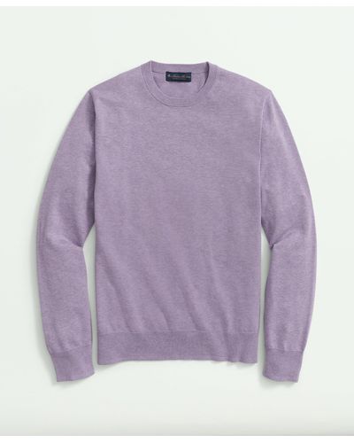 Brooks Brothers Supima Cotton Crewneck Sweater - Purple