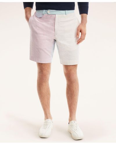 Brooks Brothers Cotton Seersucker Fun Stripe Shorts - Multicolor