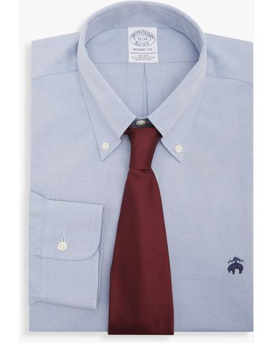 Brooks Brothers Camisa Azul Celeste Regular Fit Non-iron De Algodón Con Cuello Button Down