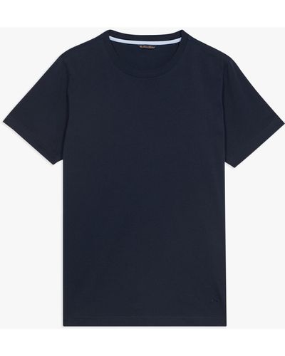 Brooks Brothers Blaues Baumwoll-t-shirt Mit Rundhalsausschnitt