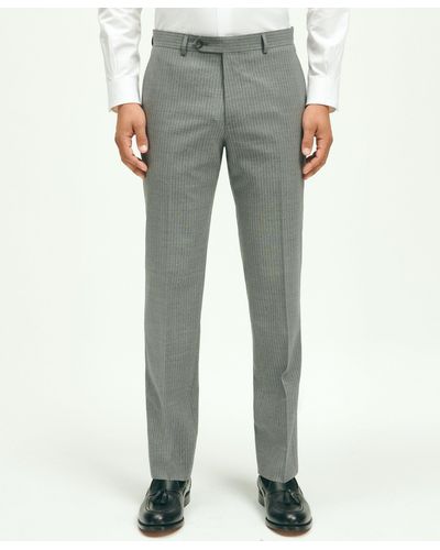 Brooks Brothers Explorer Collection Classic Fit Wool Pinstripe Suit Pants - Gray