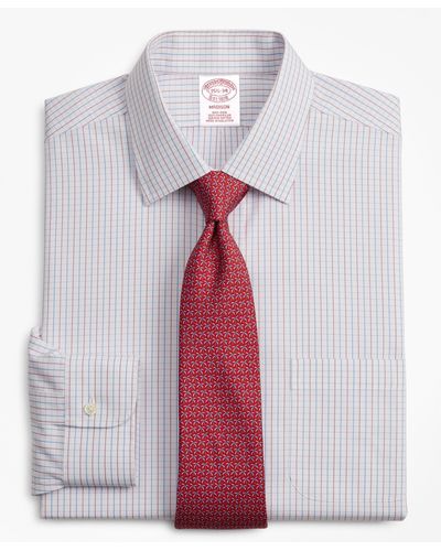 Brooks Brothers Madison Relaxed-fit Dress Shirt, Non-iron Grid Check - Multicolor