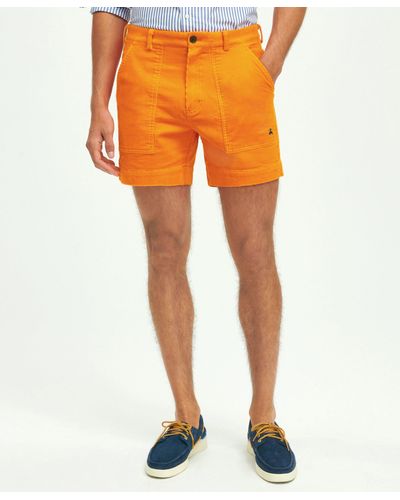Brooks Brothers Stretch Cotton Wide-wale Corduroy Shorts Pants - Orange