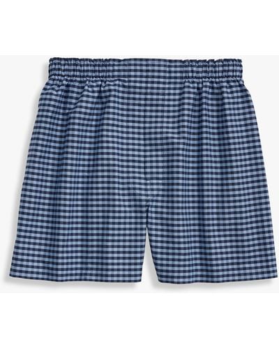 Brooks Brothers Blue Cotton Oxford Cloth Boxers - Azul