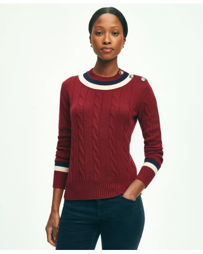 Brooks Brothers Merino Wool Cashmere Tennis Sweater - Red