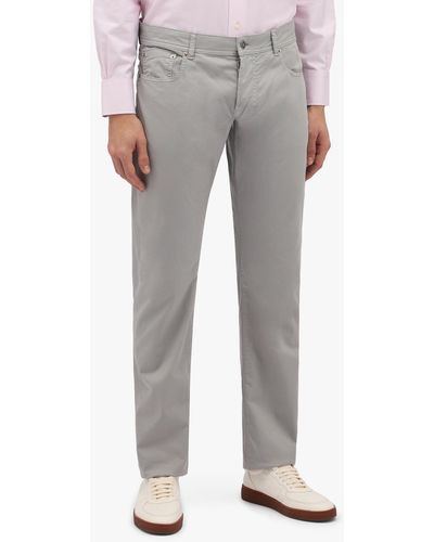 Brooks Brothers Light Grey Stretch Cotton Five-pocket Pants - Gris