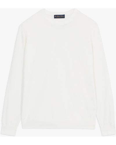 Brooks Brothers White Cotton Sweater - Blanc