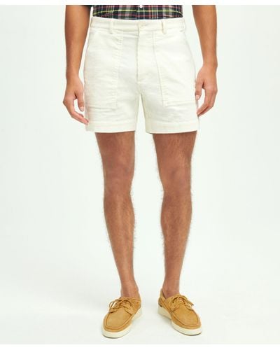 Brooks Brothers Stretch Cotton Wide-wale Corduroy Shorts Pants - White