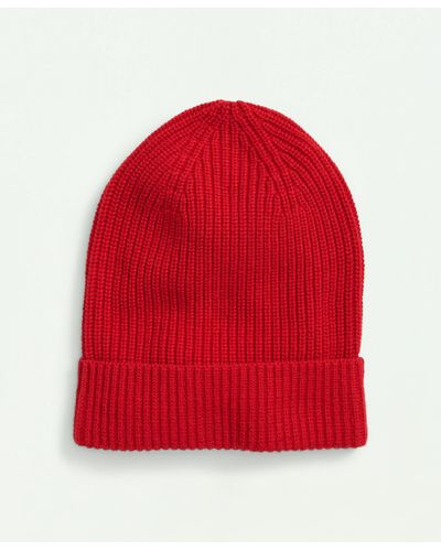 Brooks Brothers Merino Wool Cashmere Beanie - Red