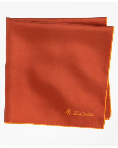 Brooks Brothers Silk Pocket Square Tie - Orange