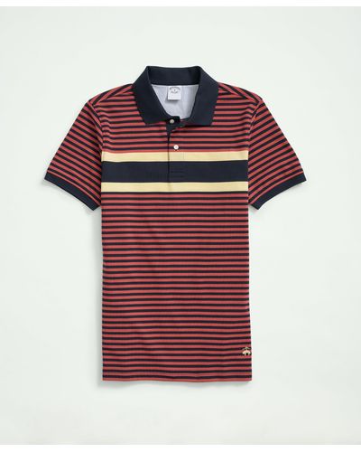 Brooks Brothers Supima Cotton Original-fit Chest Stripe Polo Shirt - Red