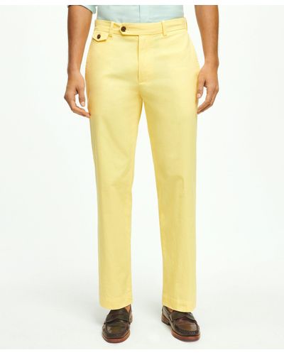 Brooks Brothers Regular Fit Cotton Canvas Poplin Chinos In Supima Cotton Pants - Yellow