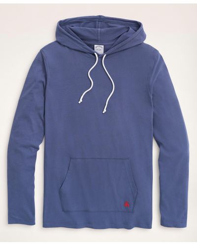 Brooks Brothers Cotton Long Sleeve T-shirt Hoodie - Blue