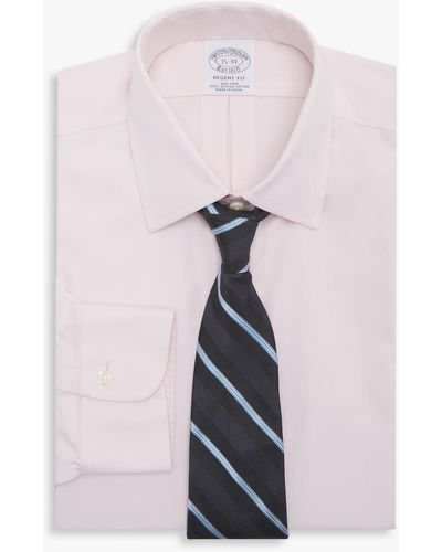 Brooks Brothers Camisa Rosa Pastel Regular Fit Non-iron De Algodón Con Cuello Ainsley