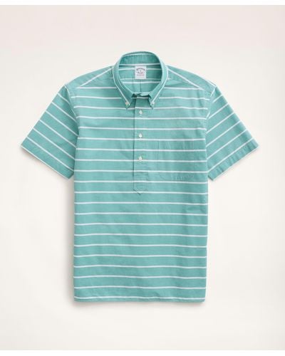 Brooks Brothers Regent Regular-fit Original Broadcloth Short-sleeve Popover Shirt - Green