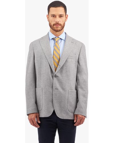 Brooks Brothers Light Grey Wool Cashmere Blend Jacket - Gris