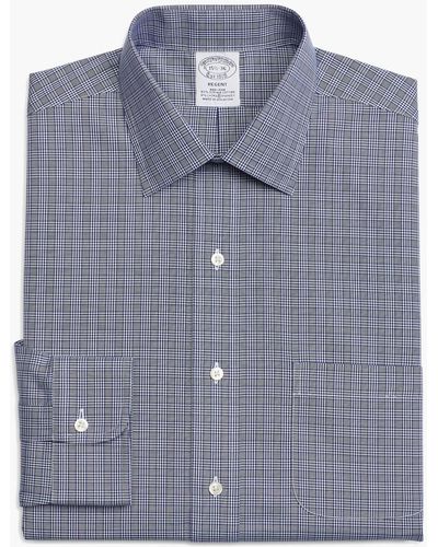 Brooks Brothers Chemise De Smoking Regent Coupe Regular, Non Iron, Col Ainsley, Oxford Stretch - Bleu
